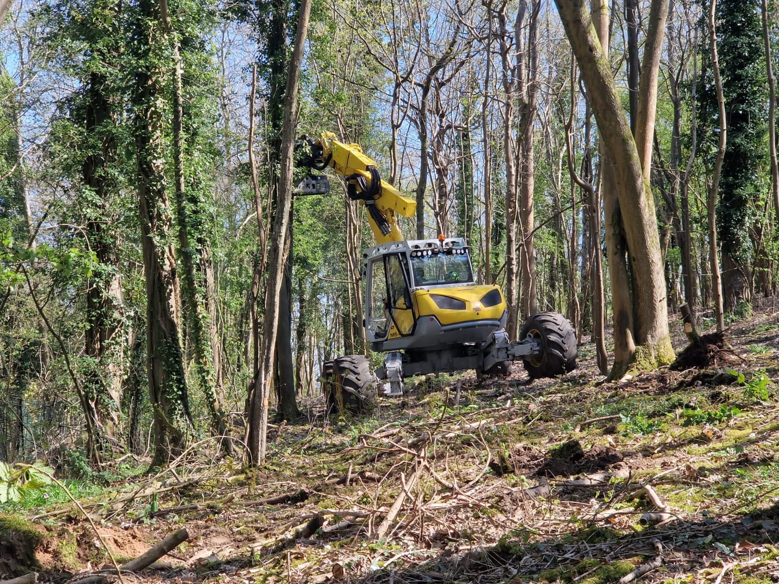 Menzi Muck machine on slope