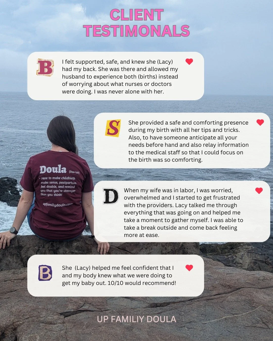 Calm and confidence are contagious. So are fear and worry.

Many of my clients will tell you that I'm really good at reading the room and when they have looked at me for reassurance and strength that is exactly what they found!

Part of the care I of
