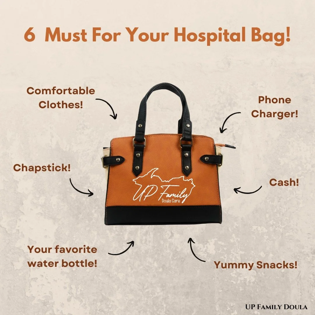 It's never too early to think about your hospital bag! 

These are just 6 quick items I recommend to all of my clients!

1: Comfortable clothes are a must! Its important to wear lose fitting easy to remove clothes but during and after labor. 
2: Chap