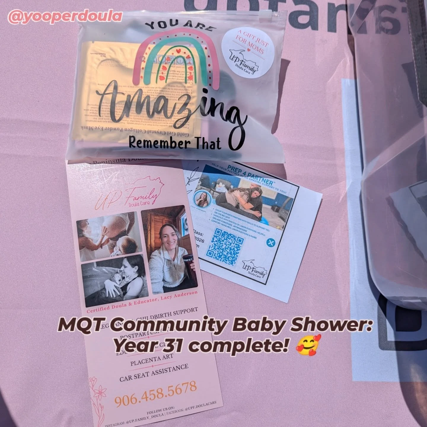 Marquette Community Baby Shower

❇️ This year we supported over 80 families!

❇️ Each mom received a fun, self care gift bag from UPFDC! 

❇️ I announced our June Prep4Partner class.

❇️ I helped 5 families adjust their baby's car seat! Ensuring thei