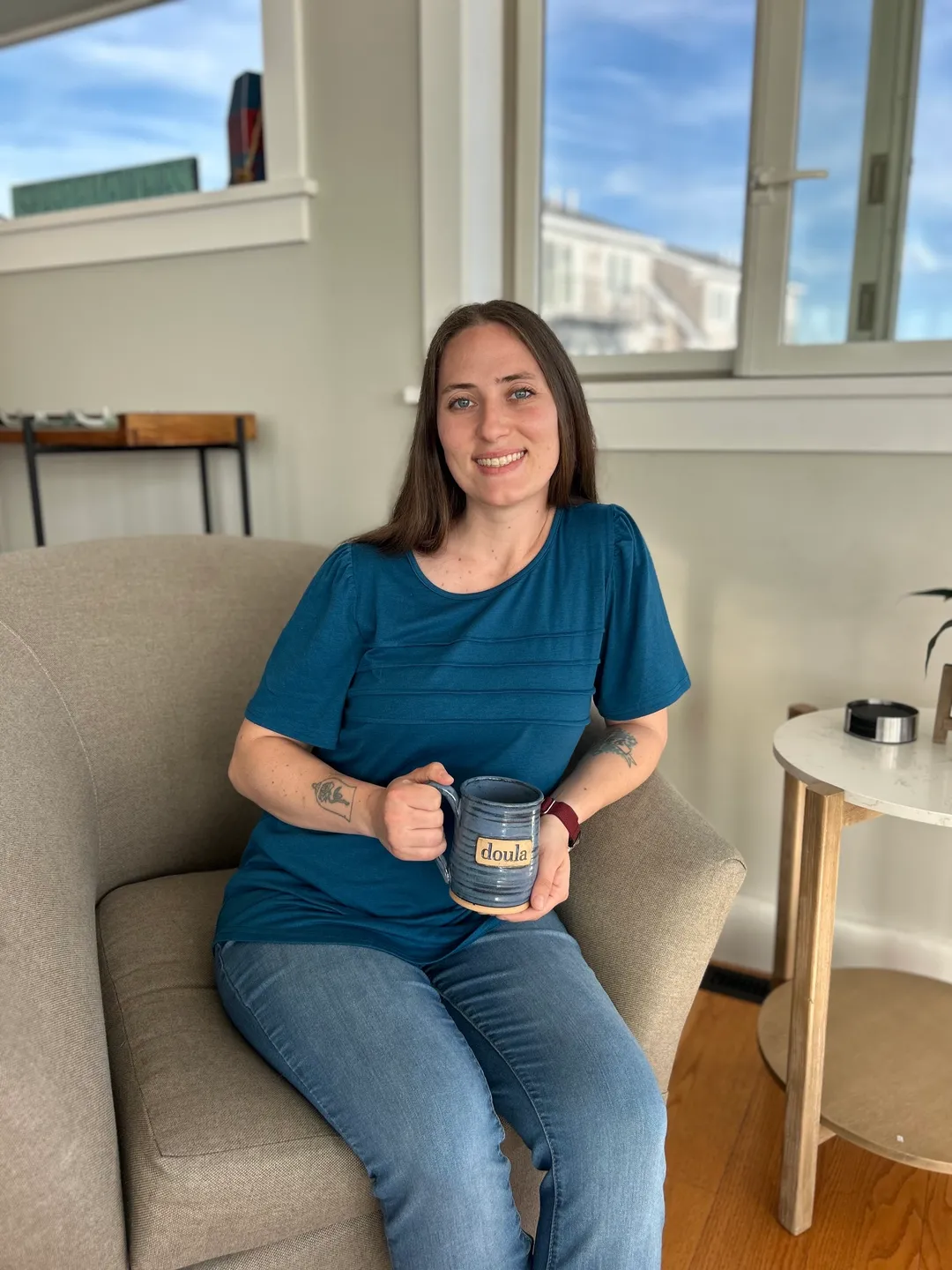 Lacy Anderson, Michigan's first Kangaroula poses for professional photo in Marquette.