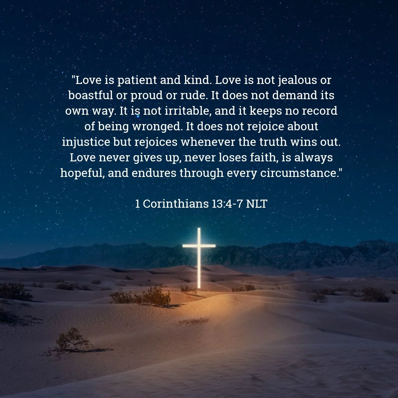 Quote from 1 Corinthians 13:4-7.
