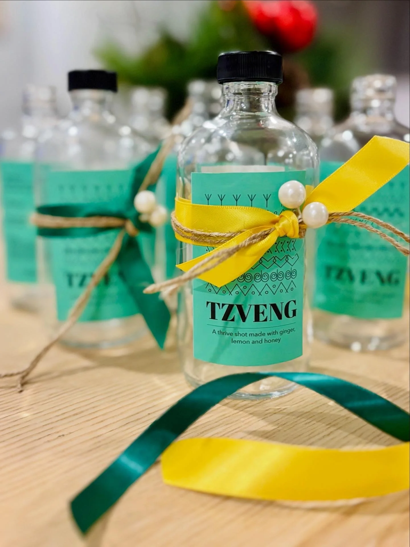 Decorated Tzveng bottles for Holiday deliveries.