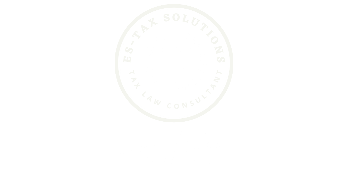 Logo of ES-Tax Solutions, a law consulting firm with a scale of justice inside a laurel wreath, and the name Edgar A. Darden below.