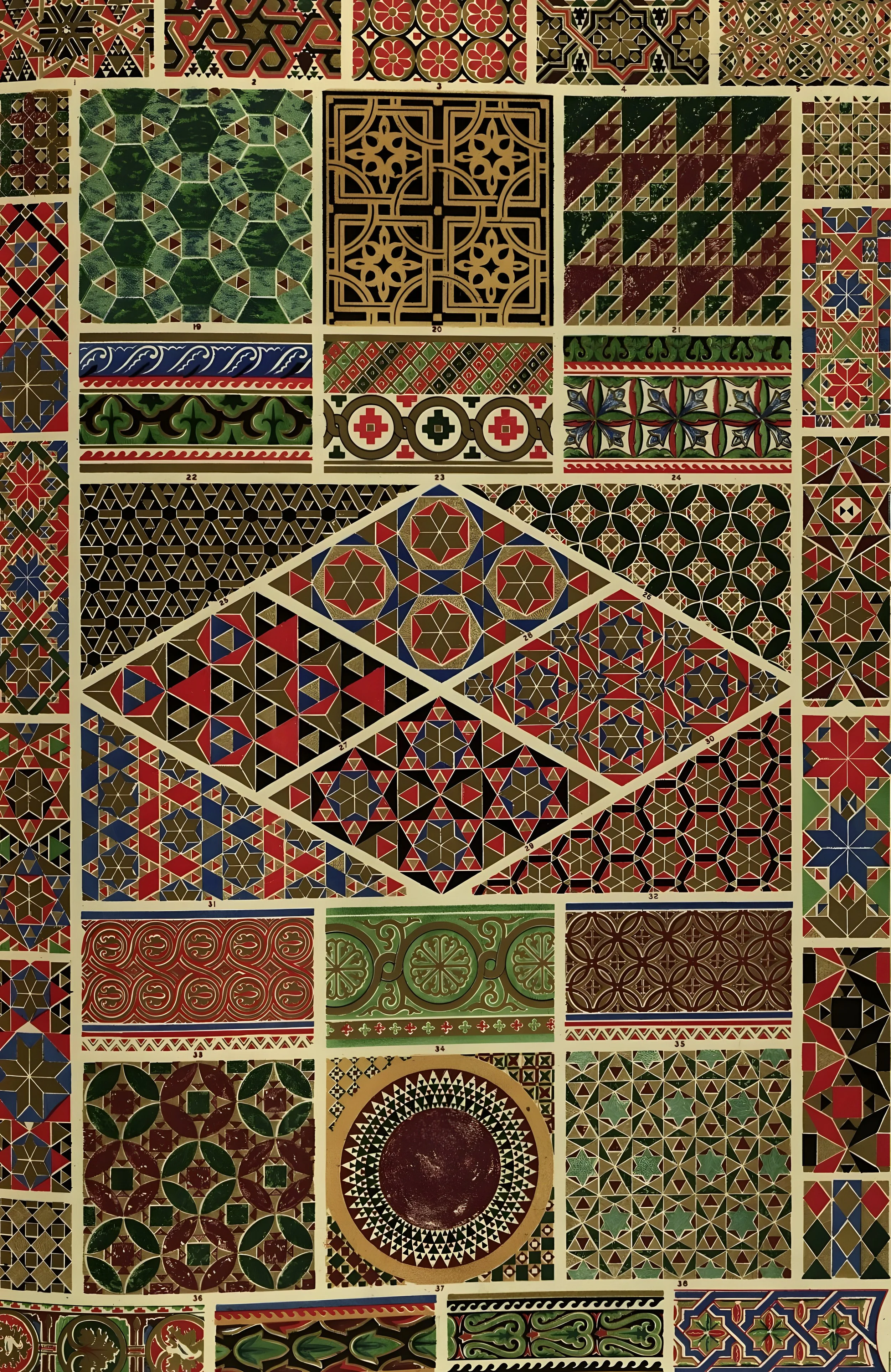Byzantine ornament plate from Owen Jones' Grammar of Ornament.