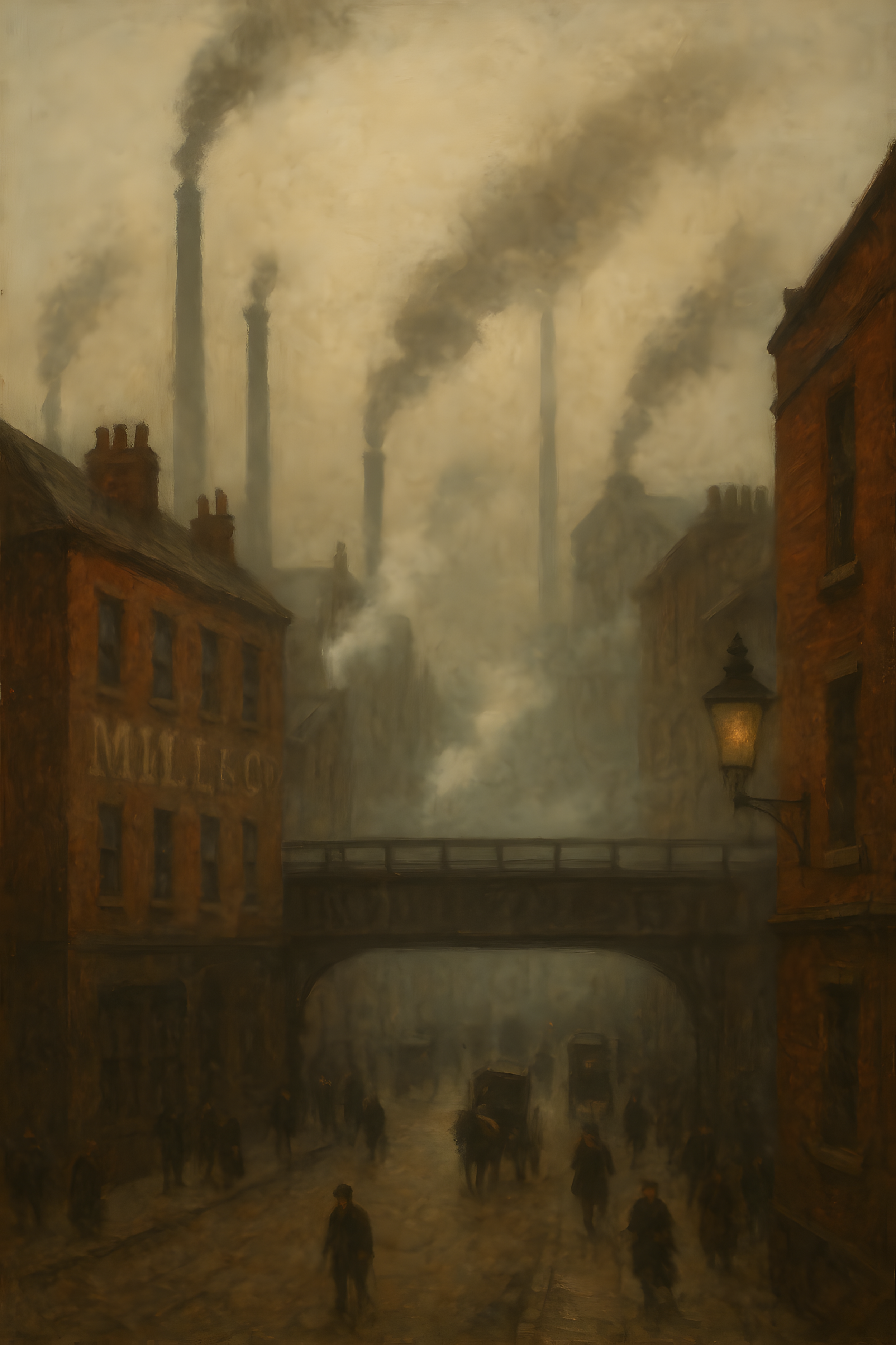 View of a Nineteenth-Century Industrial Town (AI-generated)