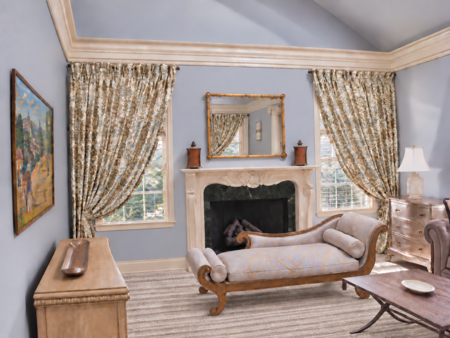 View of a formal and fairly traditional family room