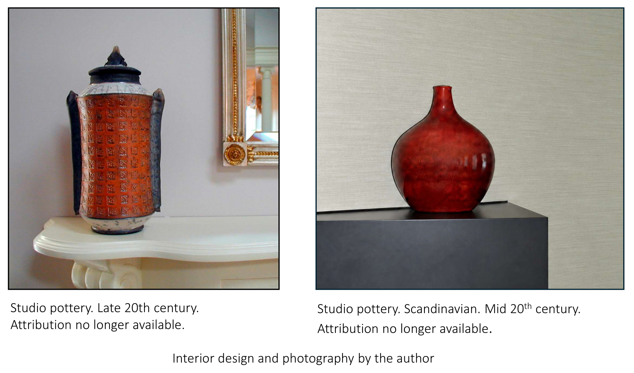 Two pieces of pottery. One traditional, one modern