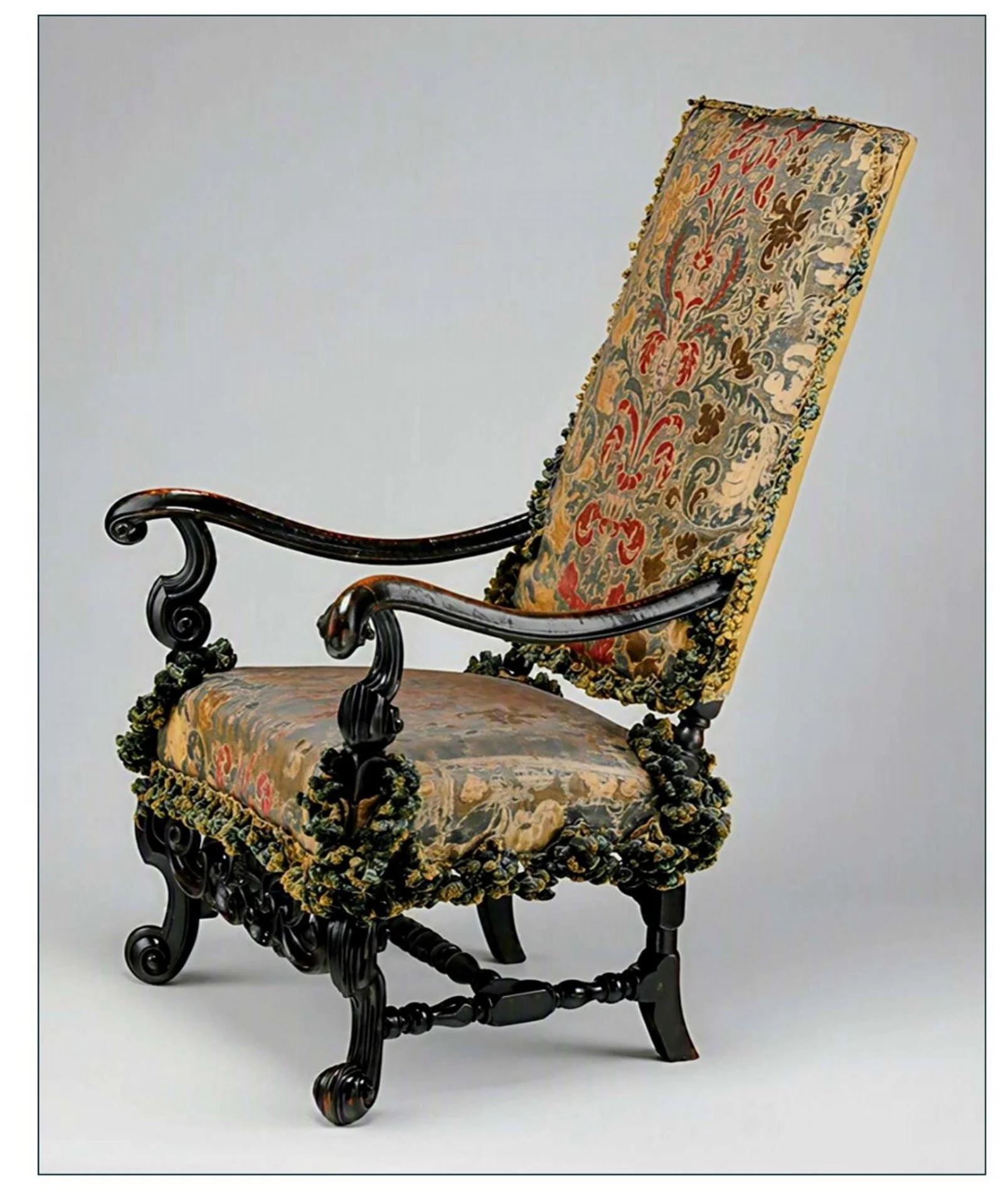 Another view of the chair, showing the slender back
