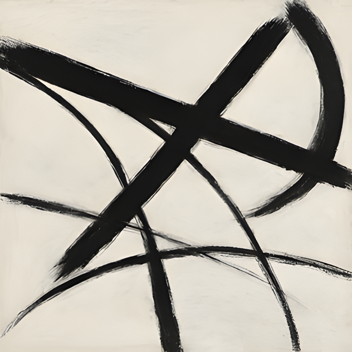 AI-generated black and white abstract composition evoking the feeling of trying to clear space