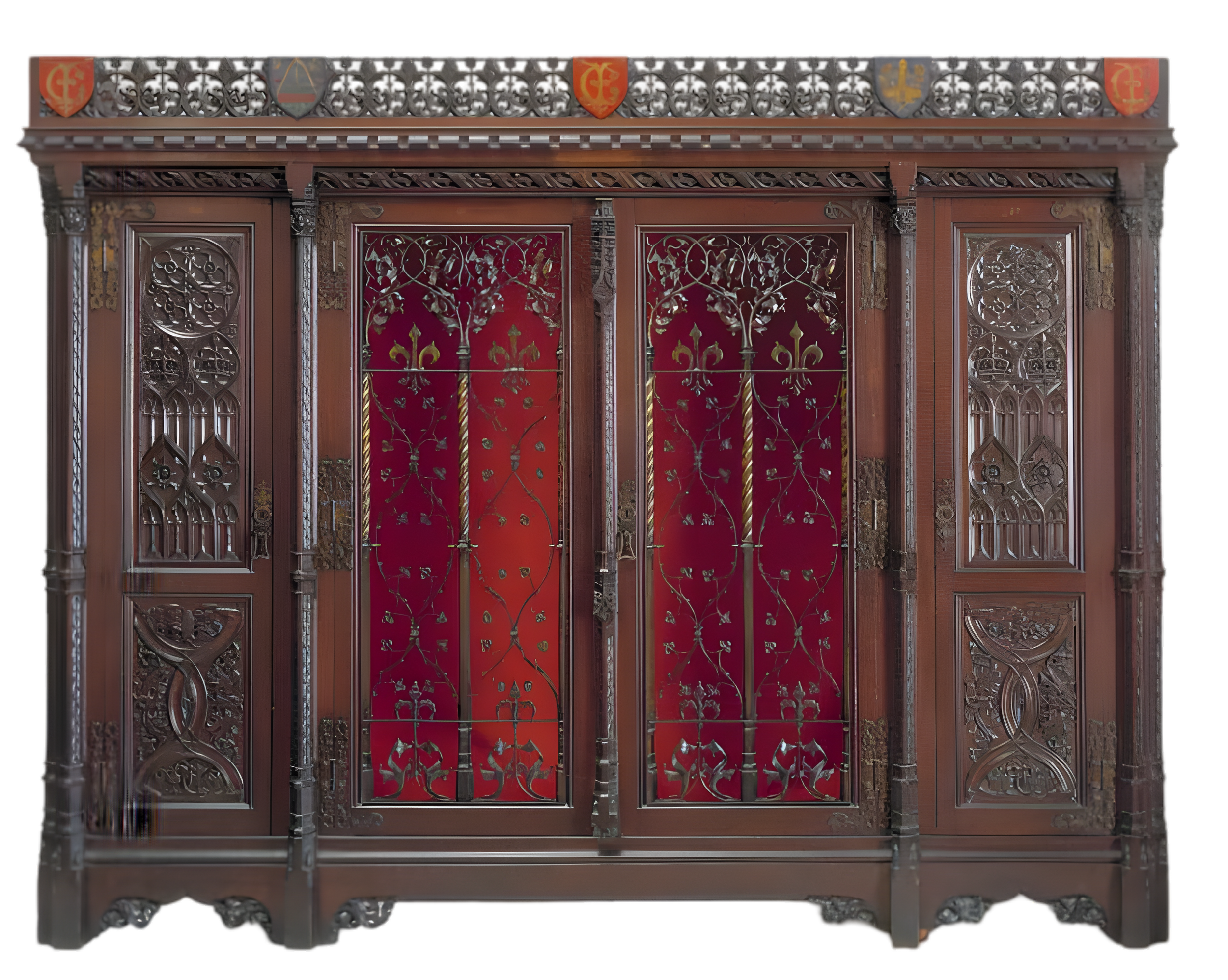Gothic Revival cabinet by AWN Pugin,  illustrating ornament applied in a way that compliments the form