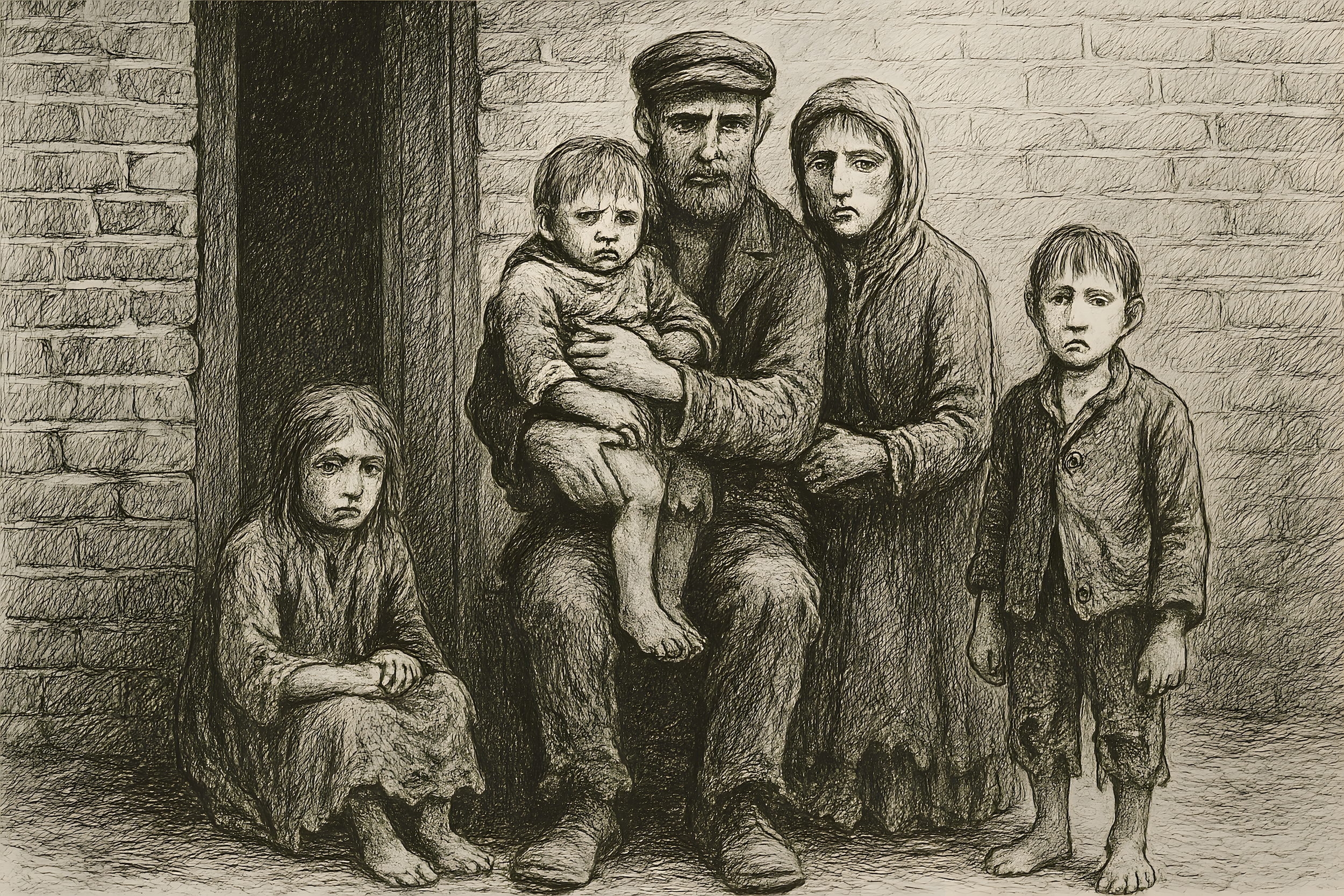 A poor, destitute 19C family