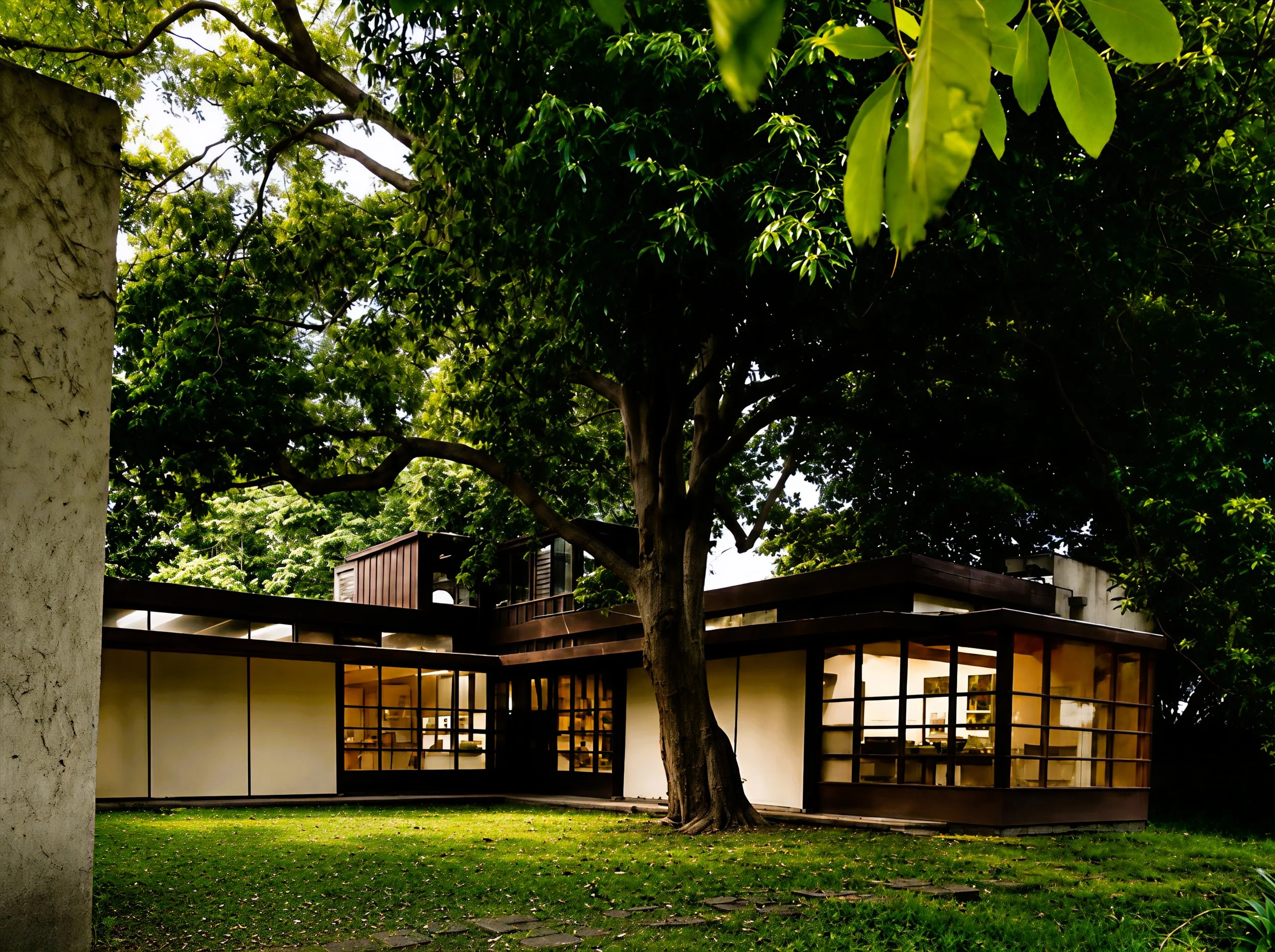 Exterior of Rudolf Schindler's Kings Road House, illustrating the influence of Japanese architecture through strong horizontal forms, spatial simplicity, and the honest expression of materials that helped shape early Modernism.