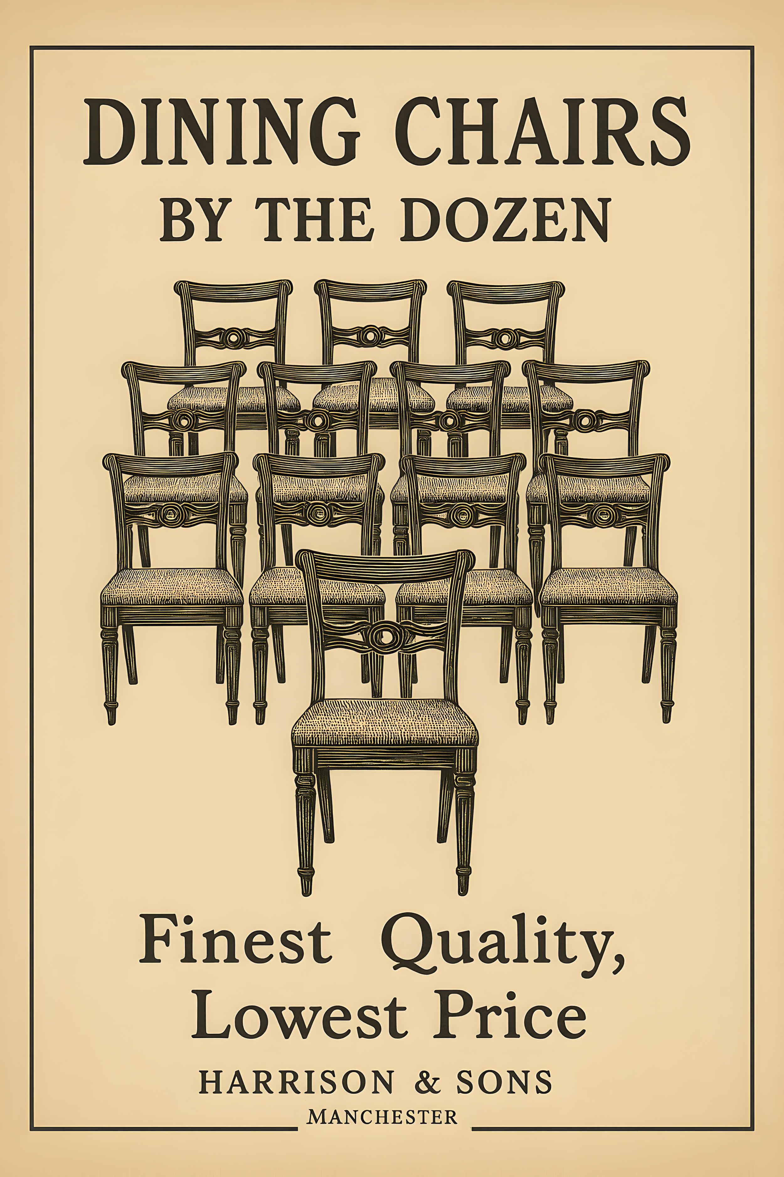 Advertisement for Industrially Produced Furniture (AI-generated)