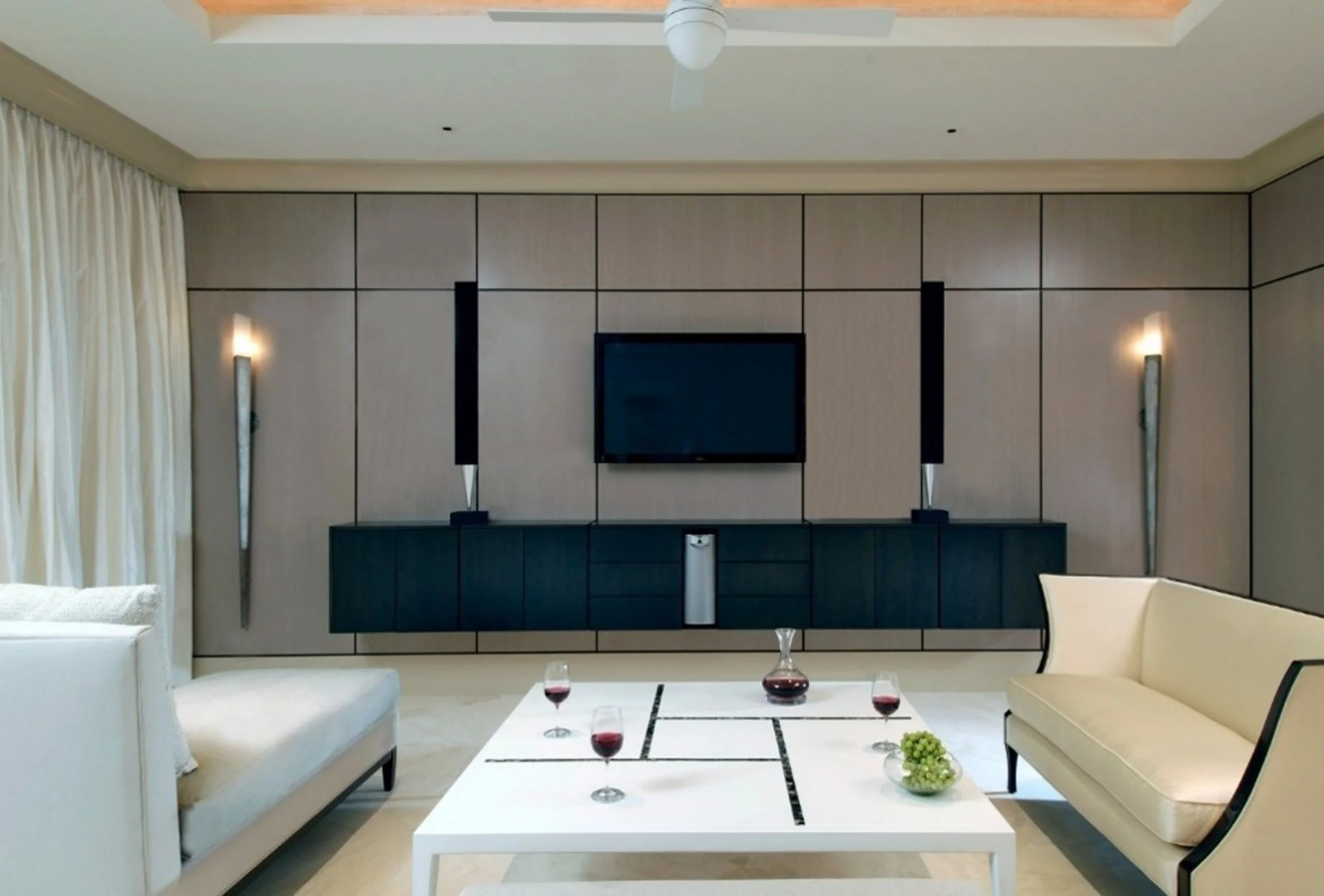 View of a sophisticated transitional living room