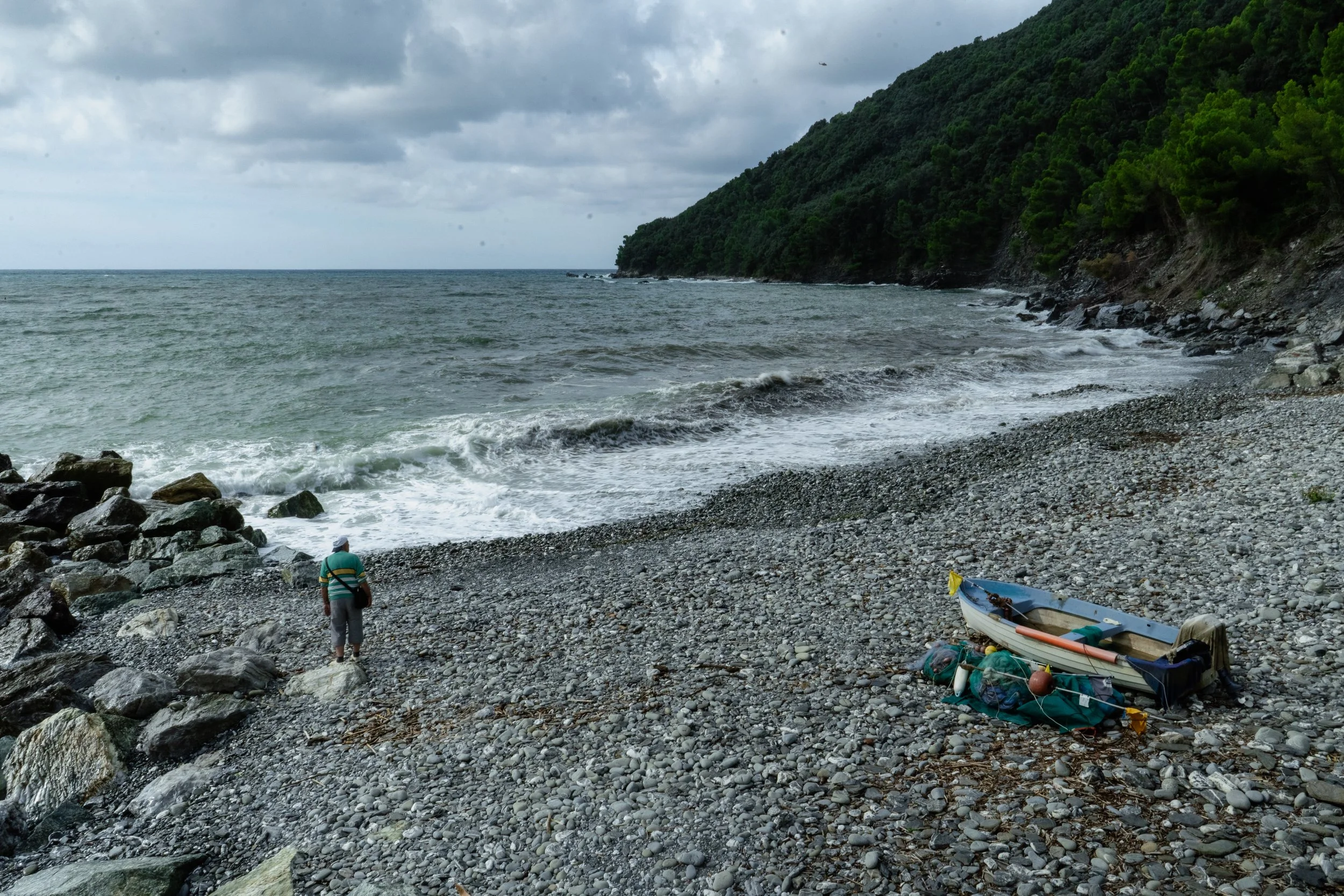 Italy Liguria coast sea mediterranean fisherman boat waves.jpg