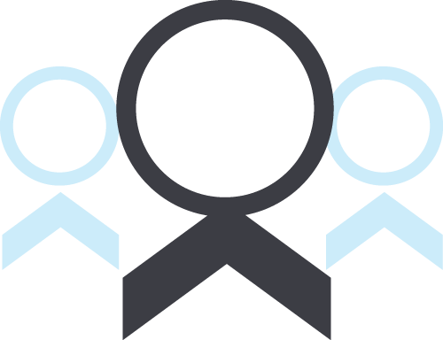 Icon representing a news feed through illustrations of people