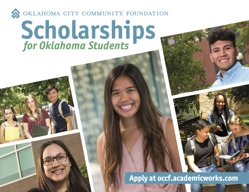 Cover of brochure with photos of students in an angled layout