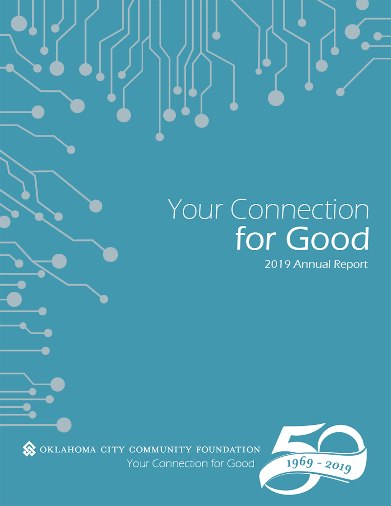 Annual Report cover with the text Your Connection for Good as a focus