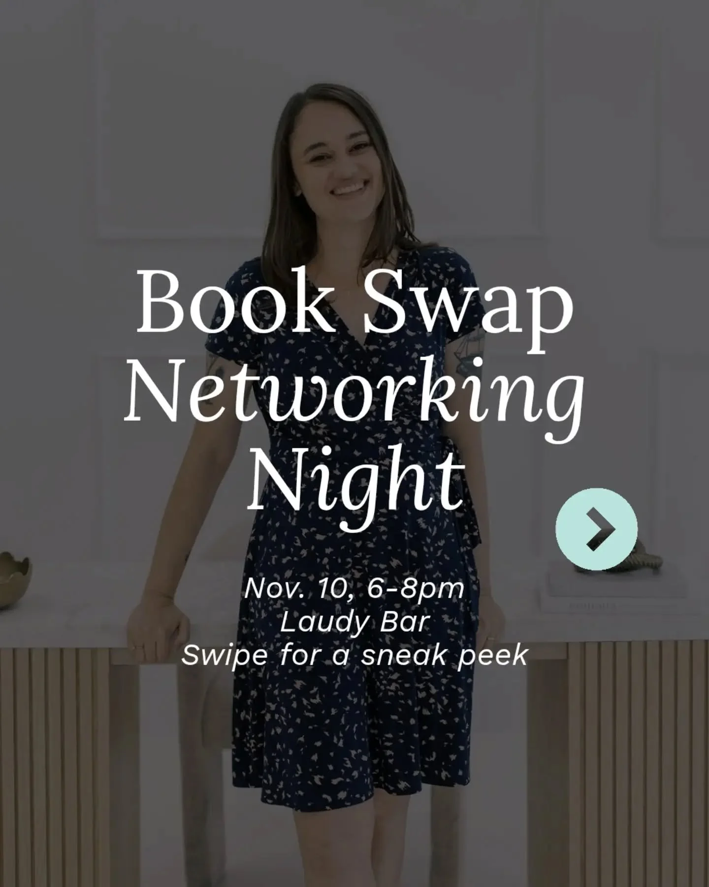Swipe to see what I have planned for my Book Swap Networking Night. 📖

Great books, even better connections, AND we'll be supporting an amazing cause!

RSVP at the link in my bio. Hope to see you there. 🎊