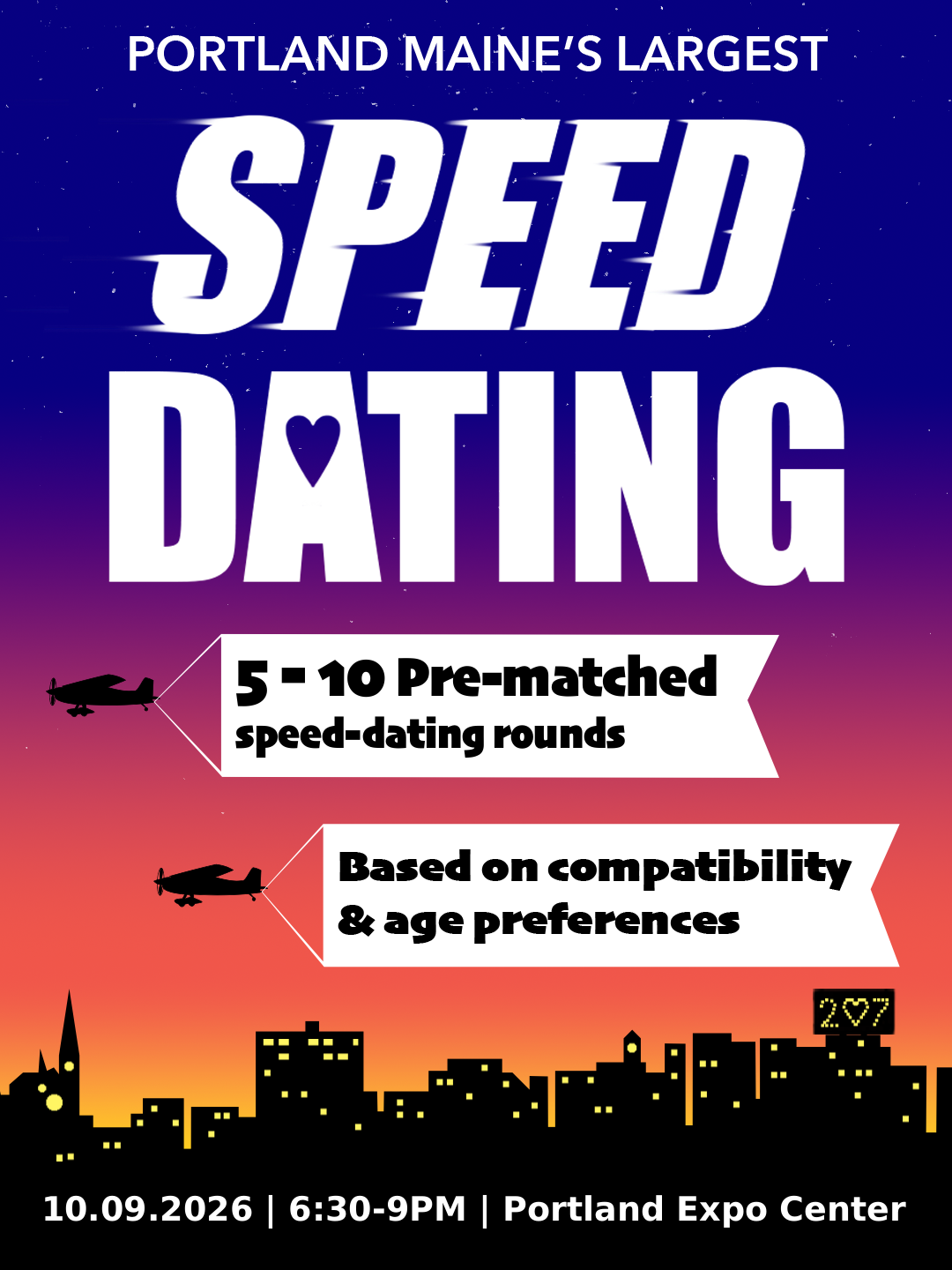 Portland Maine's Largest Speed Dating event poster