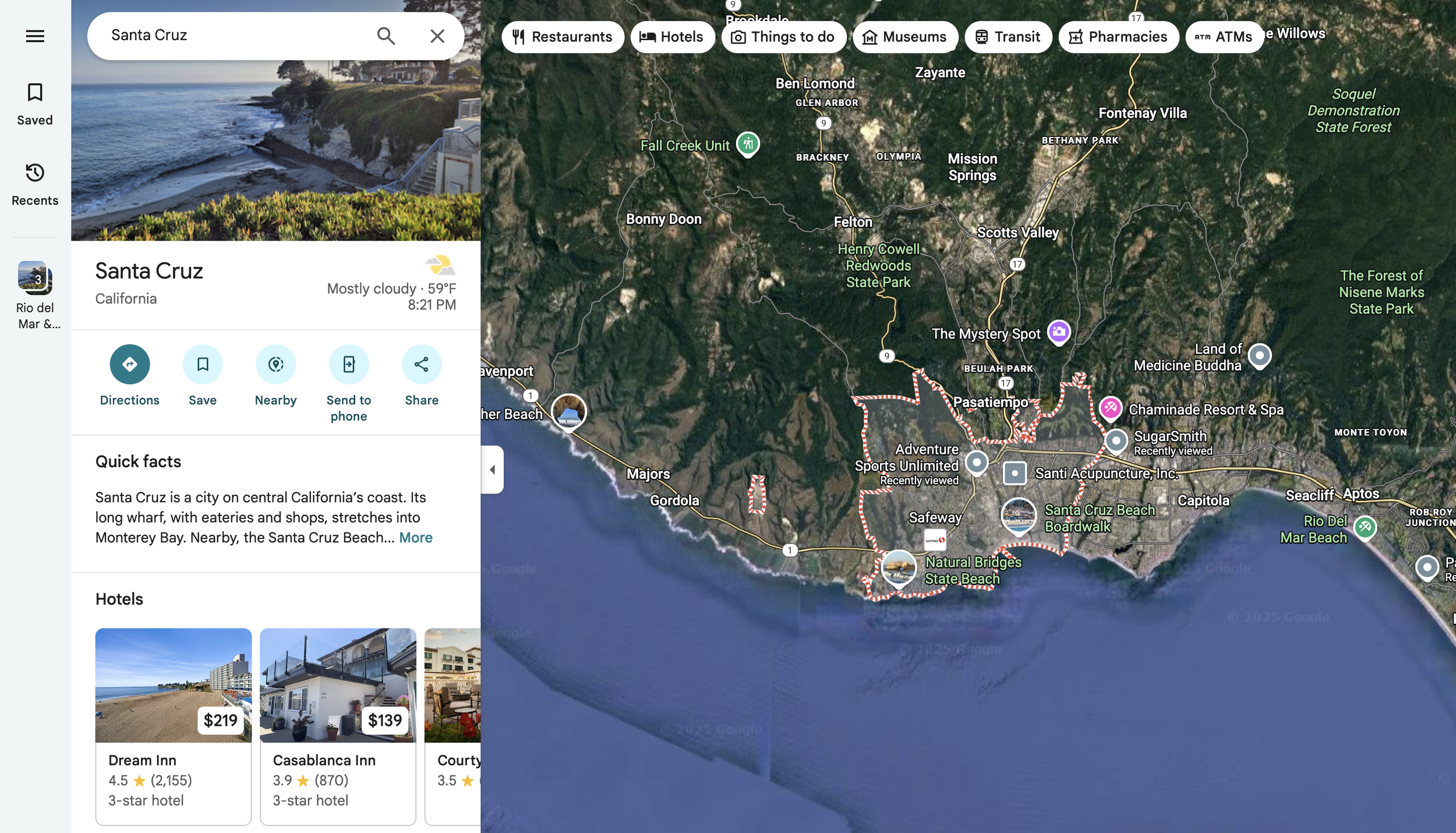 Map of Santa Cruz California representing local seo for small businesses getting found on Google