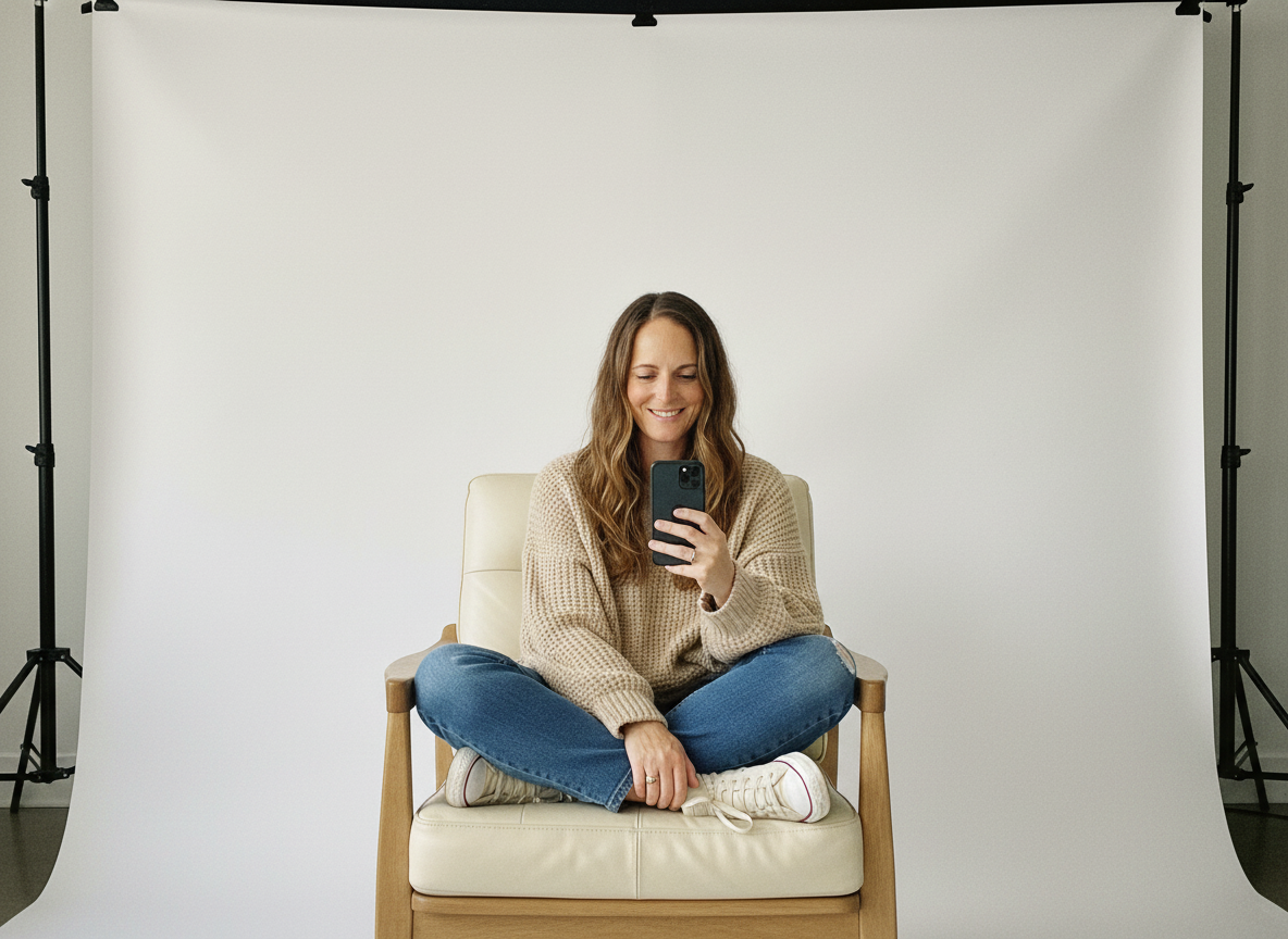 Social media strategist planning social media content and strategy for a small business.