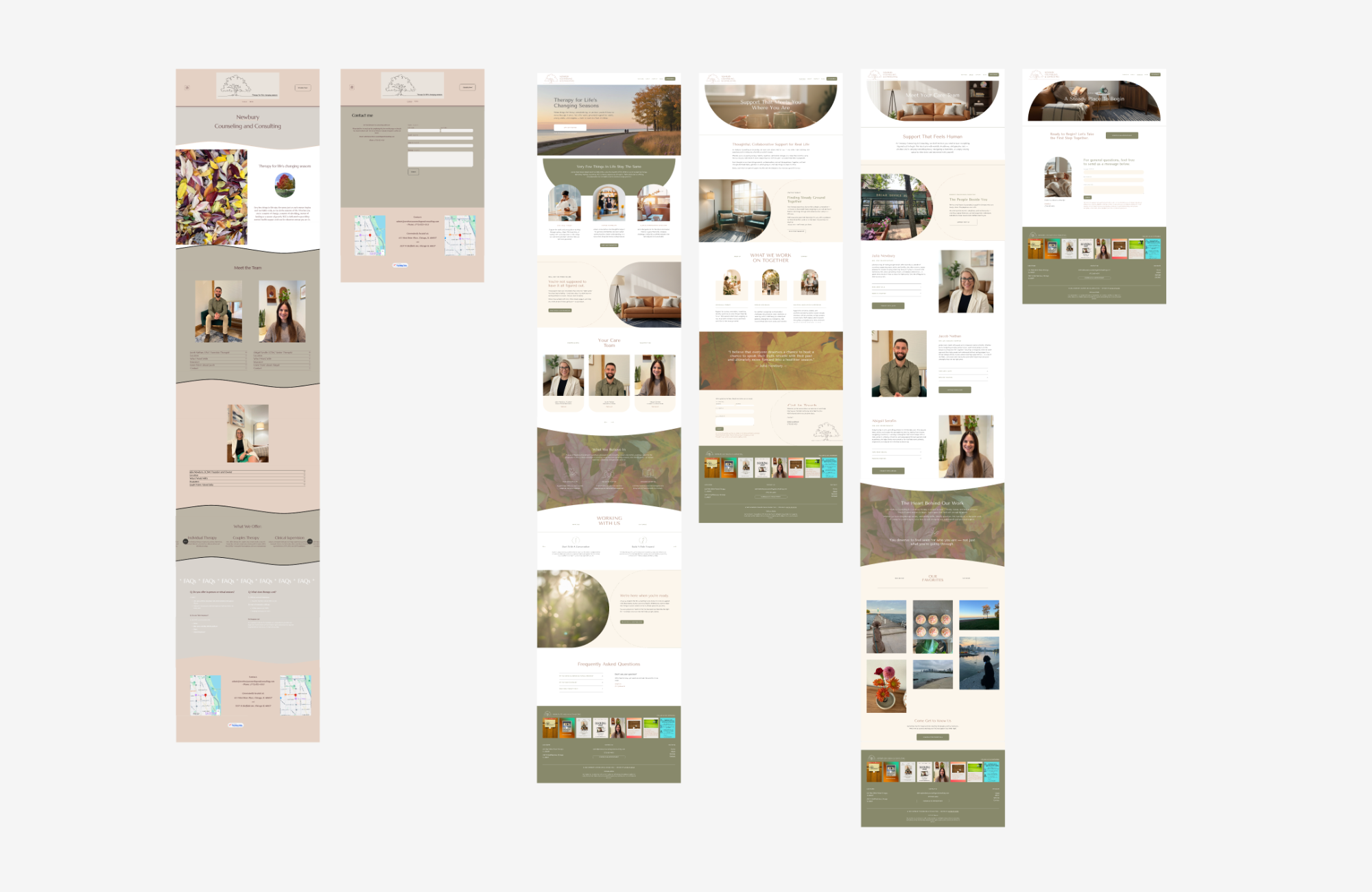 Before and after comparison of a health and wellness website design, showing a transition from cluttered layout to a calm, clear, and trust-focused user experience.