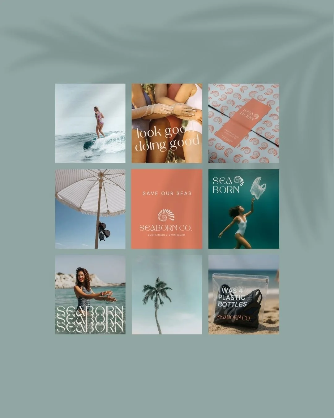 Social media management instagram feed design for womens fashion swimwear company.