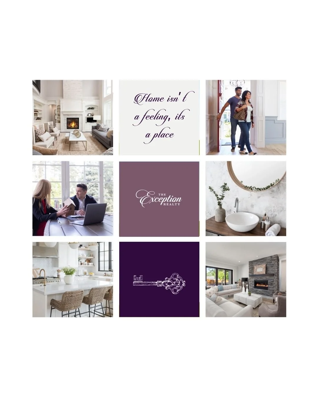 grid of images showing a real estate company new branding direction in california
