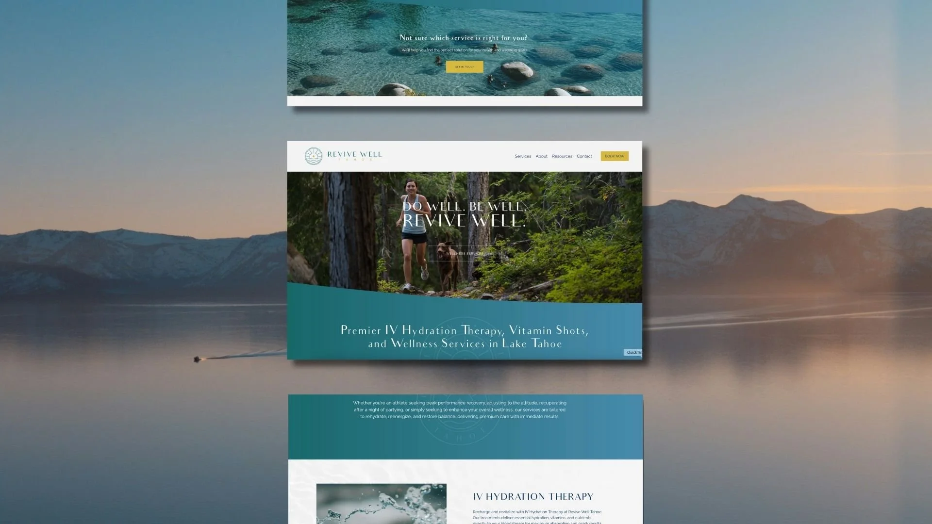 Website design for a Lake Tahoe health & wellness brand.