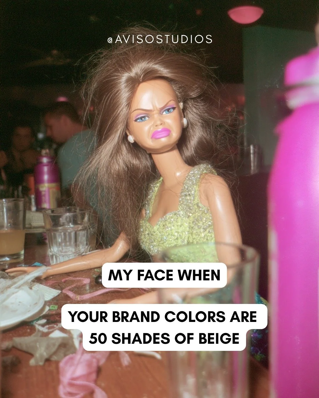 Things that make my eye twitch as a brand + web designer.

And yes, I&rsquo;m being dramatic &mdash;
but these are real website and branding issues that hurt businesses every dang day.

No strategy.
No hierarchy.
No clear messaging.
No conversion-foc