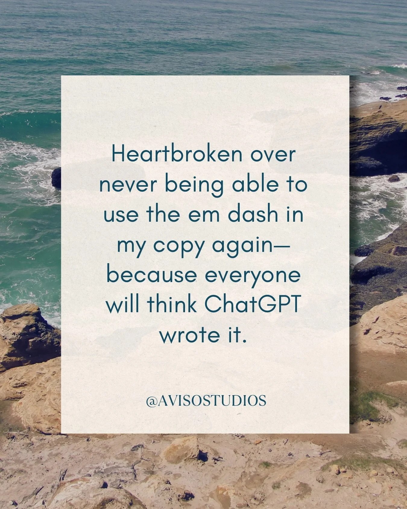 It&rsquo;s a burial at sea for &lsquo;fluff&rsquo;, &lsquo;clarity&rsquo;, &lsquo;move the needle&rsquo;, and &lsquo;let&rsquo;s be real&rsquo; &mdash; because the internet is officially drowning in polished, competent, utterly beige AI slop.

Your i