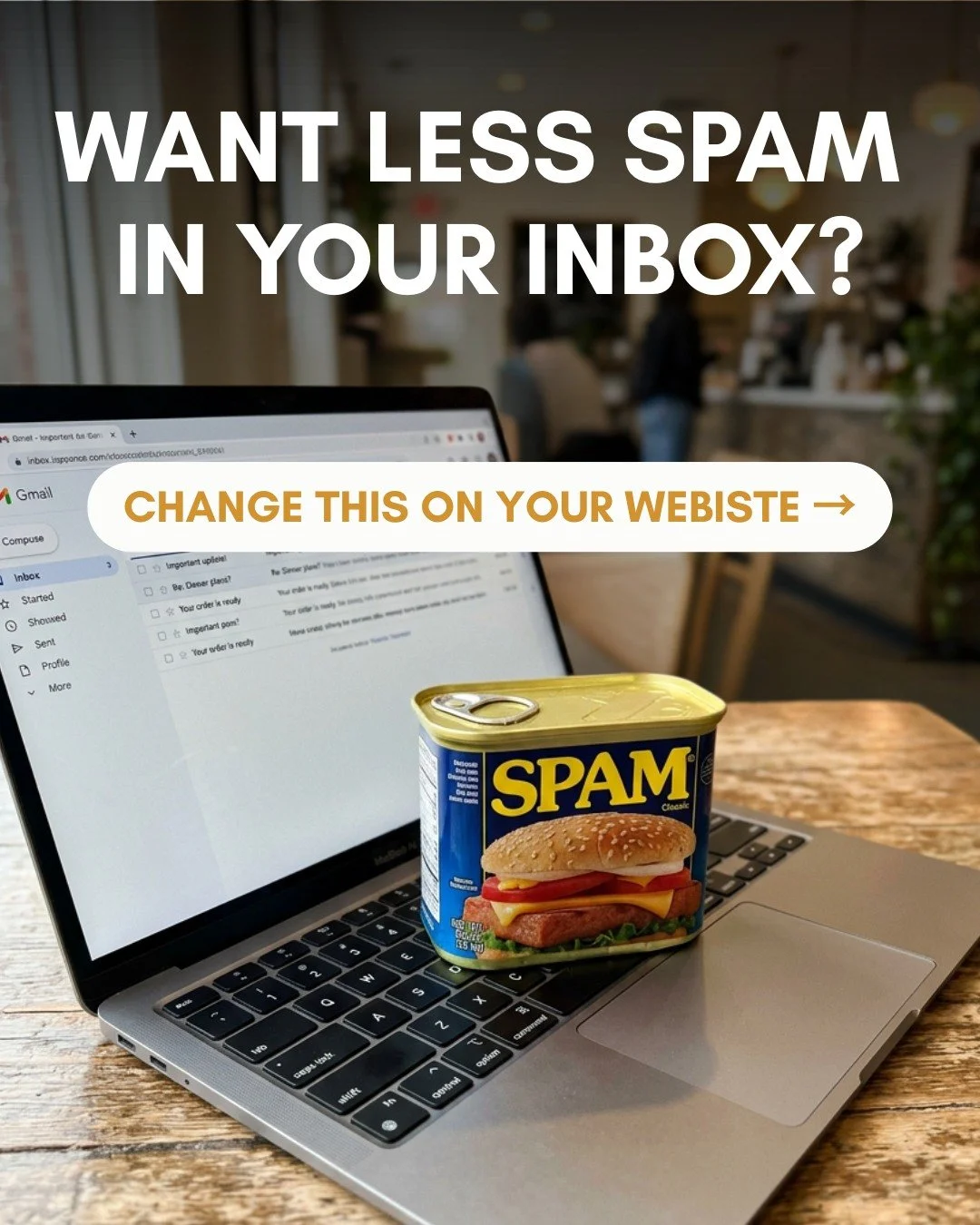 Look, I love a good SPAM masubi. BUT when it comes to junk in my inbox thats a hard pass. 

If you're tired of sales emails and SPAM here's a quick fix to make on your website. 

It takes less than 10 minutes
And anyone can do it. 

Go forth and conq