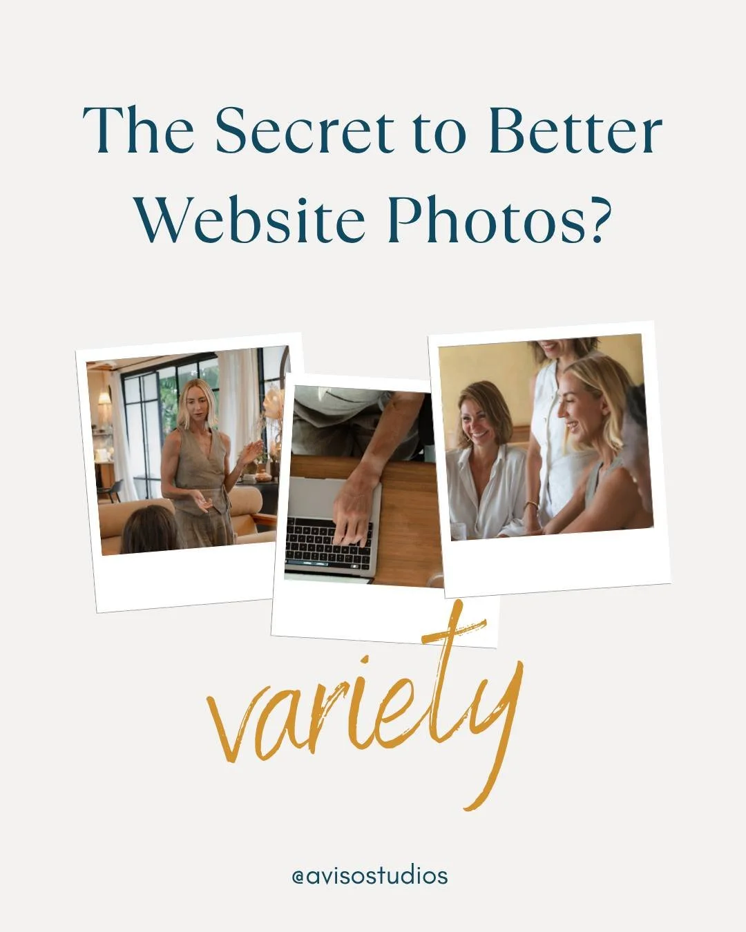The website mistake I see constantly:
business owners drop serious money on a brand photoshoot and walk away with 50 versions of the same smiling headshot.

Gorgeous photos.
Zero versatility.

Your brand photos aren't just about looking polished, the