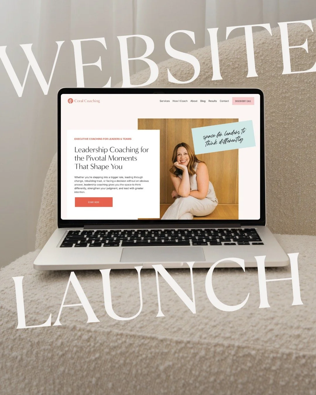 A pretty website was never the point.

When Richelle, founder of Coral Coaching (@coral.coaching), came to me, she had 15 years of experience advising leaders inside Meta, Amazon, and Netflix, a new business taking shape, and approximately 847 ideas 