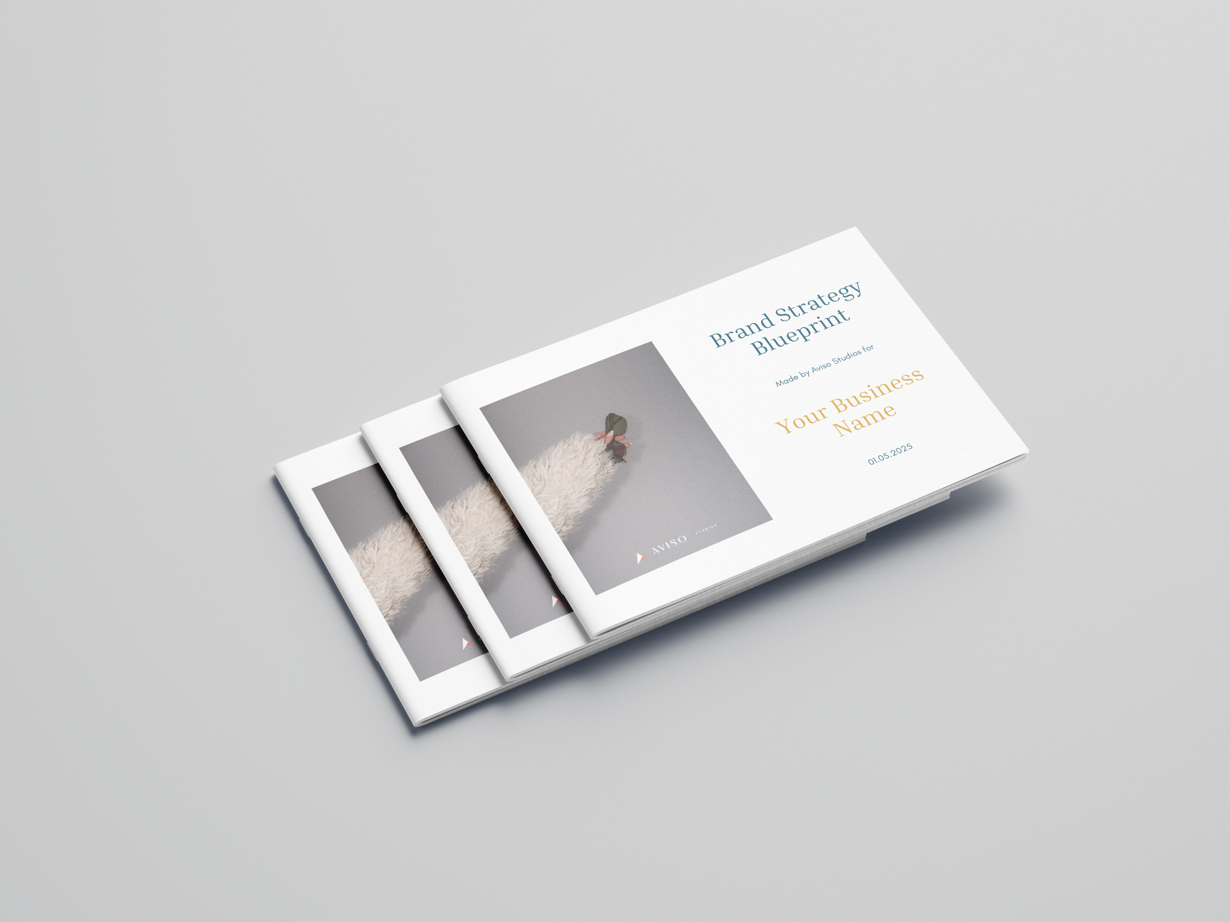 Mockup of a custom brand strategy guide for small business growth.