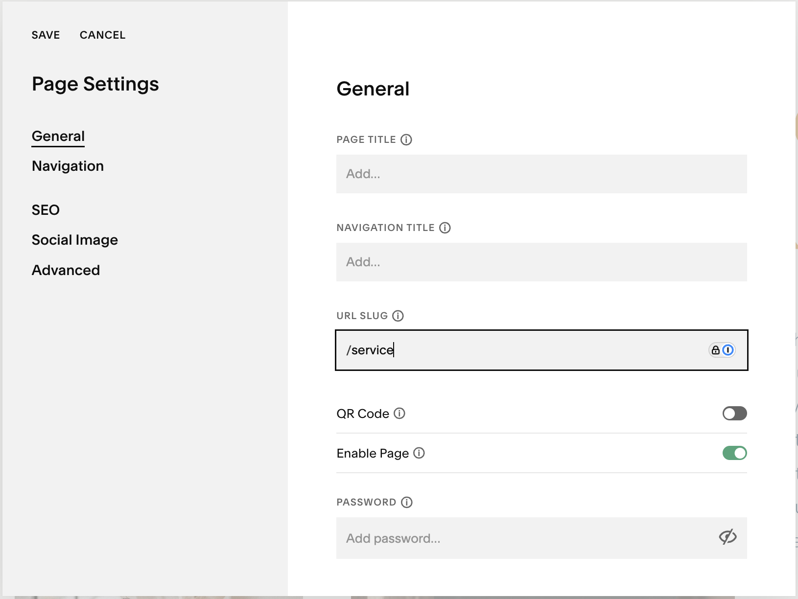 How to edit your squarespace page seo and aio settings