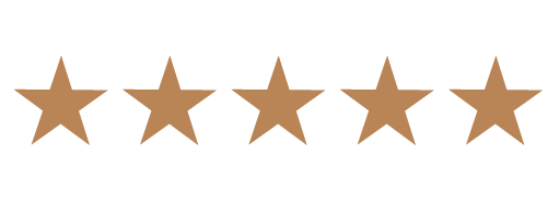 Six brown stars aligned horizontally on a black background.