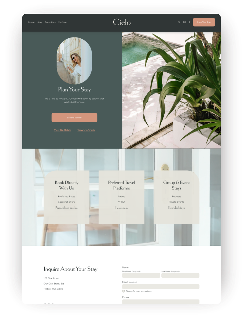 High converting appointment page on a squarespace template perfect for acupuncture, chiropractic, massage, physical therapy businesses