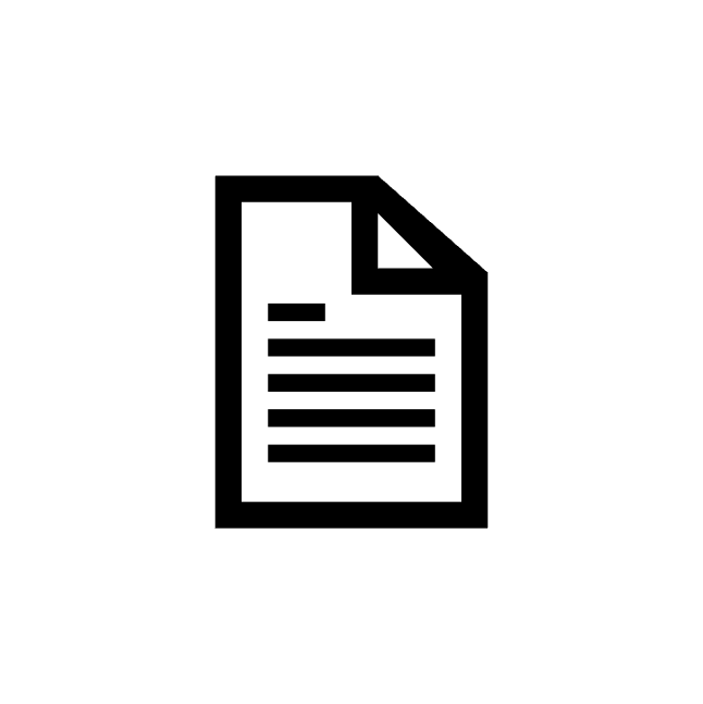 Archivo de texto en icono negro y blanco.