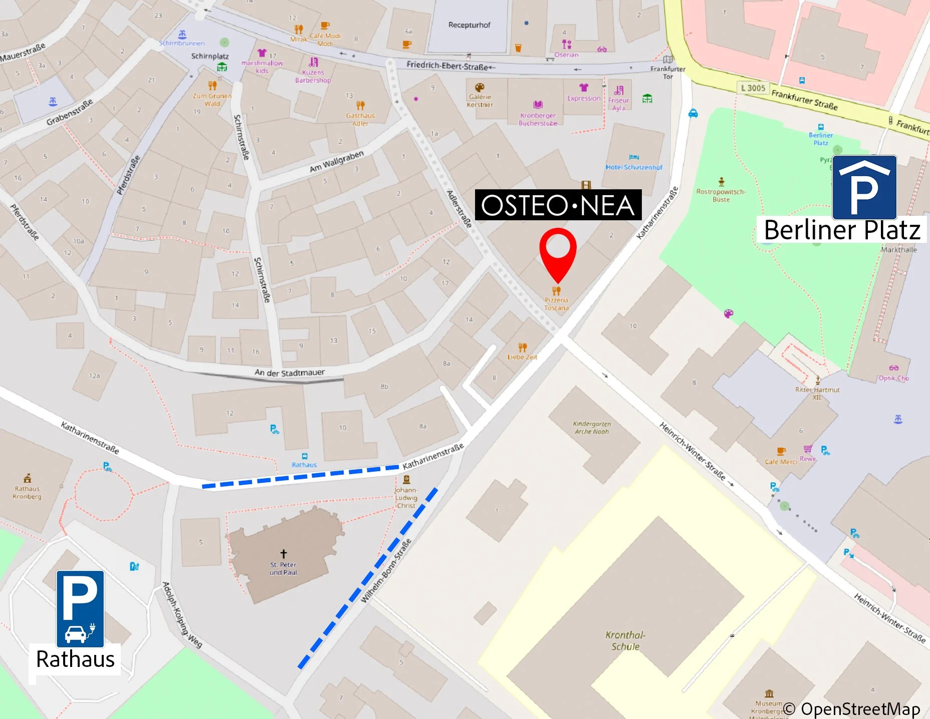 Parkmöglichkeiten - OSTEO.NEA Praxis für Osteopathie Friederike Rasche