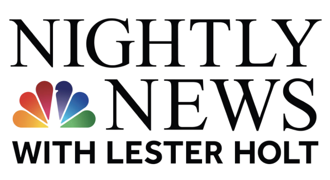 Nightly News with Lester Holt logo featuring NBC peacock emblem.