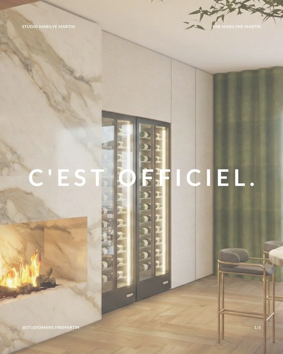 C&rsquo;est officiel. 

Apr&egrave;s des mois de travail, de conception et de passion, je suis immensément fière de vous annoncer le lancement du Studio Marilyne Martin.

Plus qu'une agence d'architecture d'int&eacute;rieur, ce studio est l'aboutis