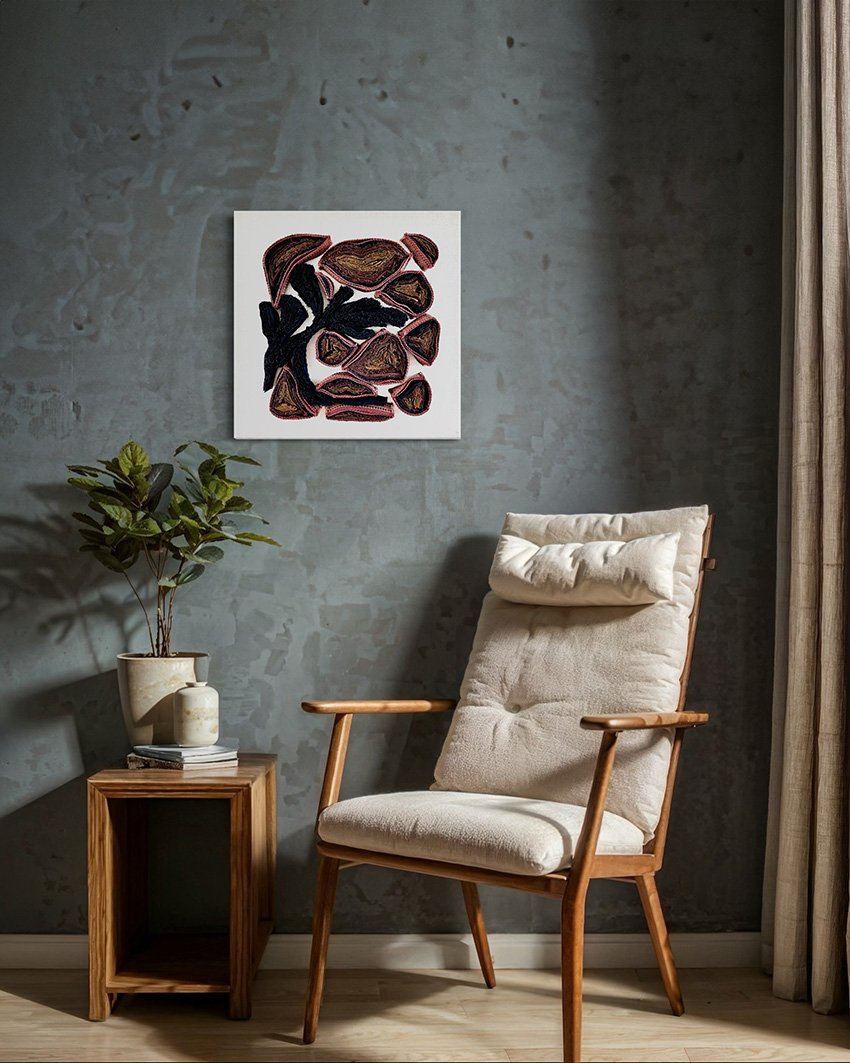 Wanddoek verweven bladeren