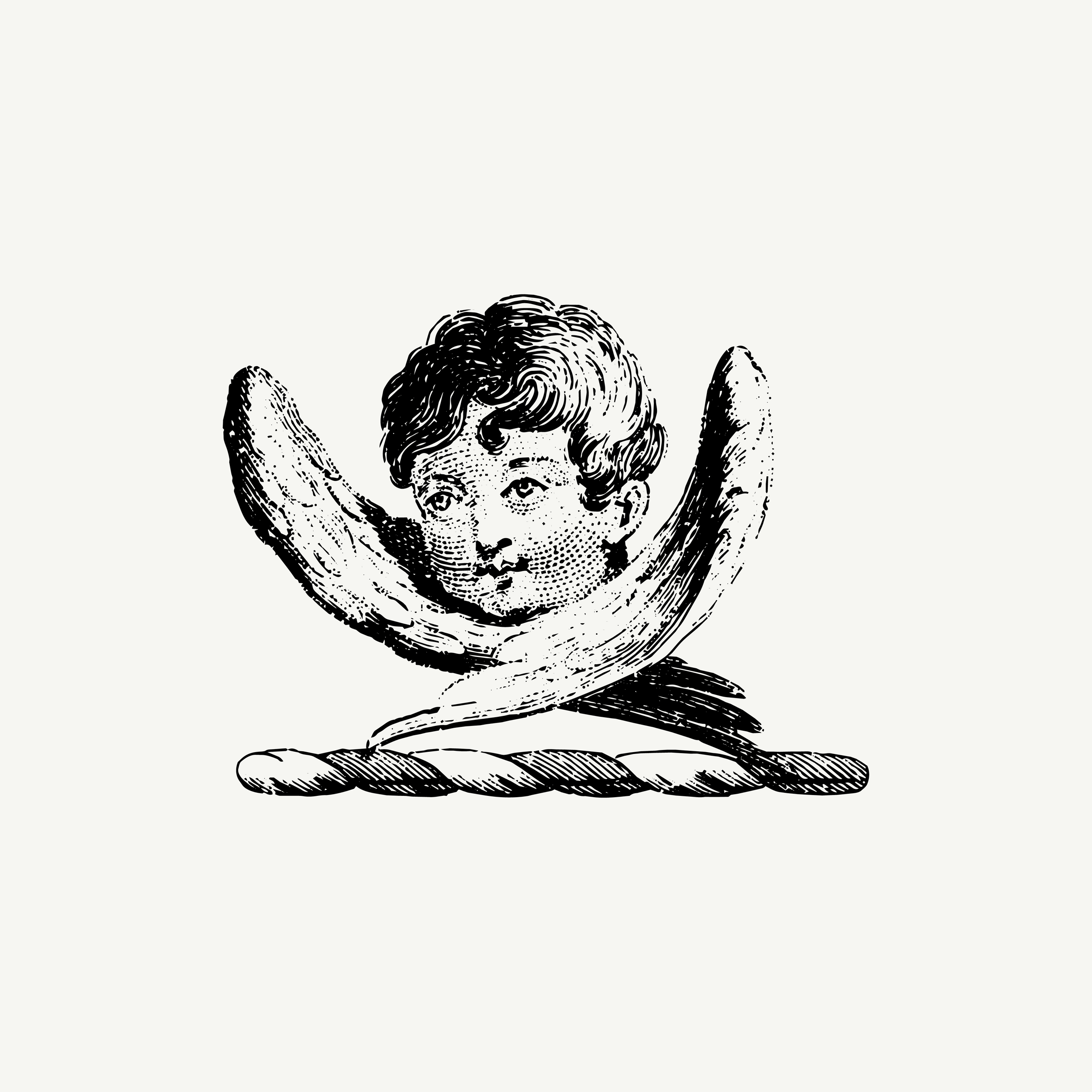 Child with wings, a crest from What Remains, paired with the line "Some things deserve gentleness"