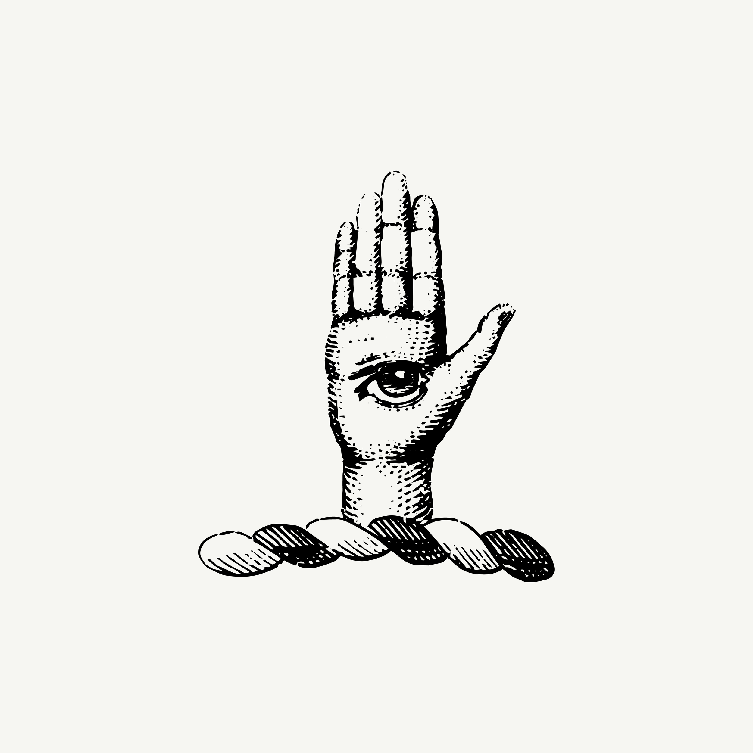 Historic engraved crest of a Hand with Eye, paired with the orientation line "You cannot hide from yourself" — from the Story & Sigil archive