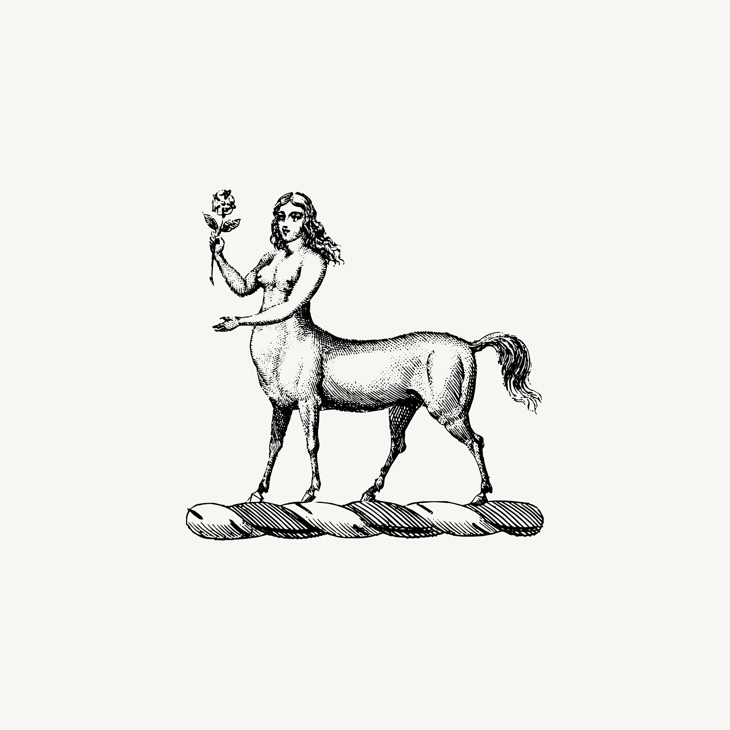 Historic engraved crest of a Centaur Holding Flower, paired with the orientation line "What you dismissed had what you needed" — from the Story & Sigil archive