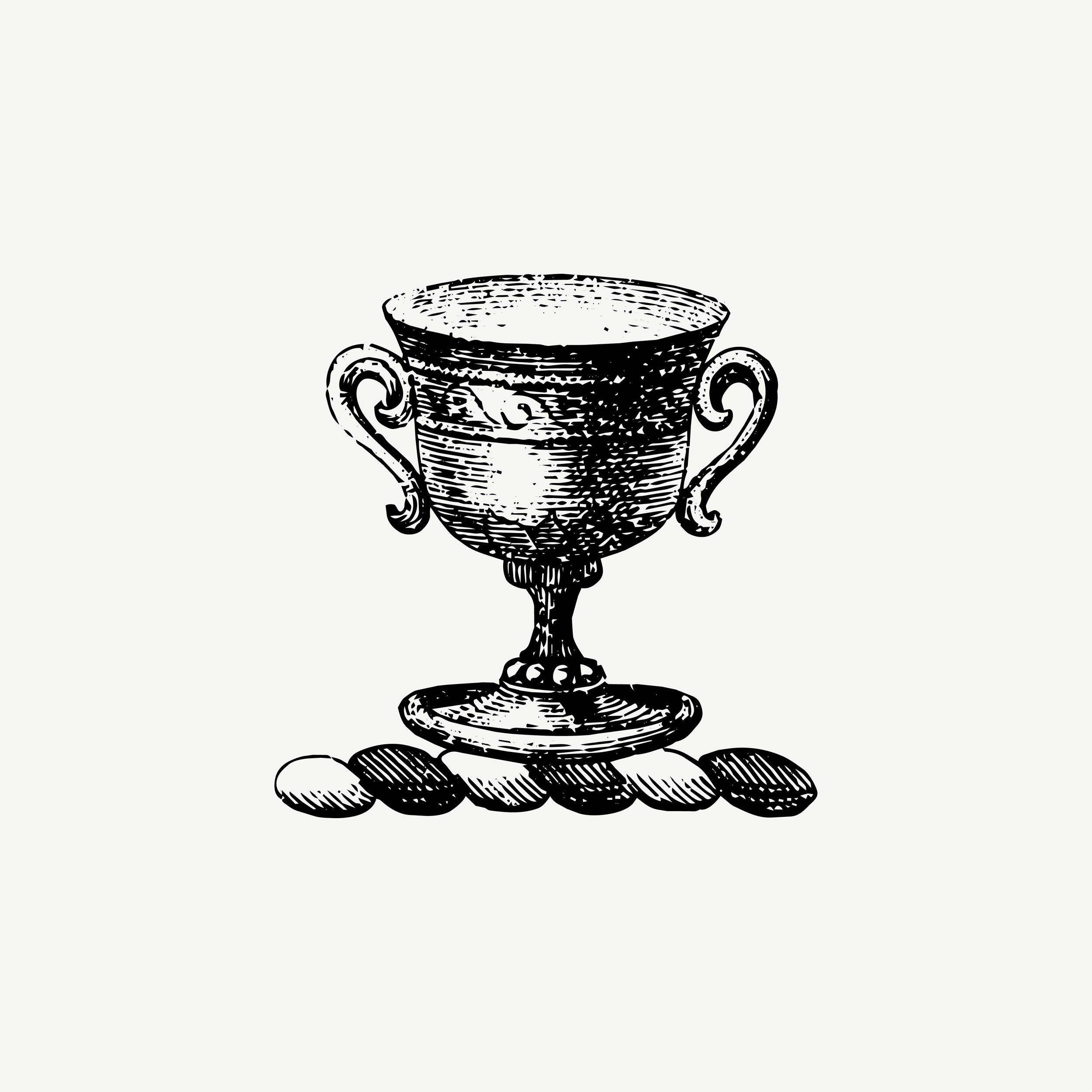 Historic engraved crest of a Cup, paired with the orientation line "Choose carefully who shares this." — from the Story & Sigil archive
