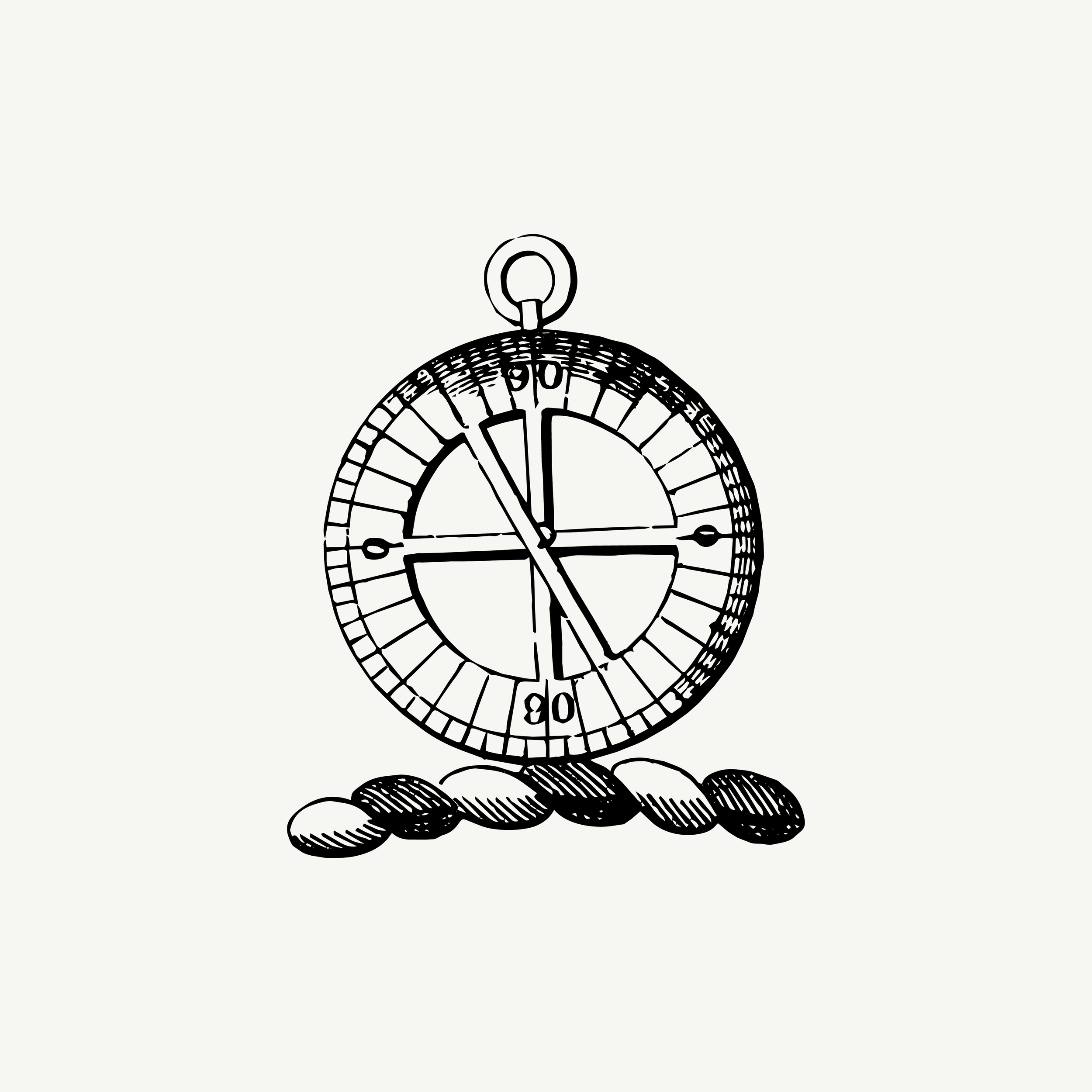 Historic engraved crest of a Compass, paired with the orientation line "The direction is felt before it is known" — from the Story & Sigil archive